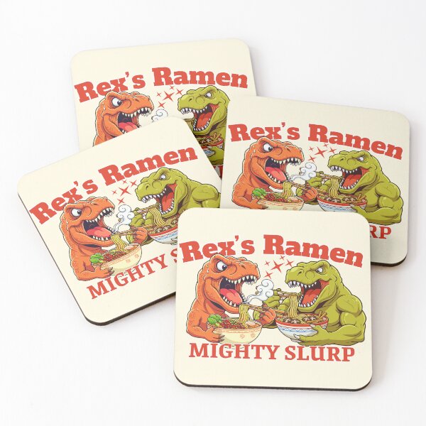 Item preview, Rex's Ramen Mighty Slurp - Funny T-Rex Eating Noodles designed and sold by SilverSeaBKK.