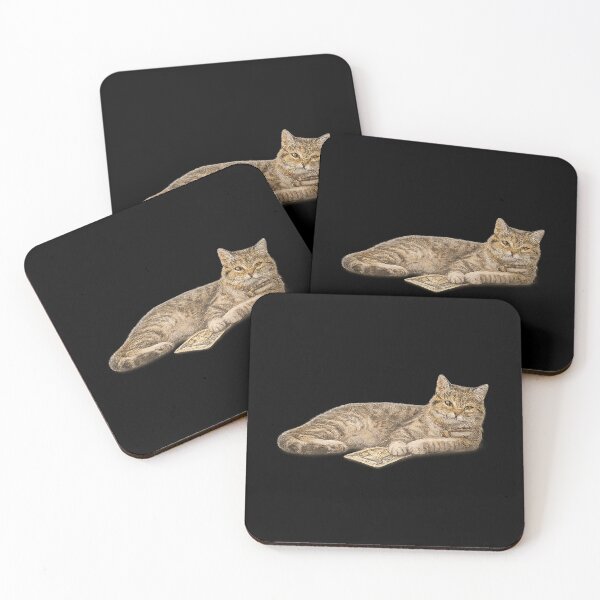 Item preview, Beautiful Tartarian Royal Cat - Cat Thinking on Black - Visualise Invisible designed and sold by VisualiseIt.