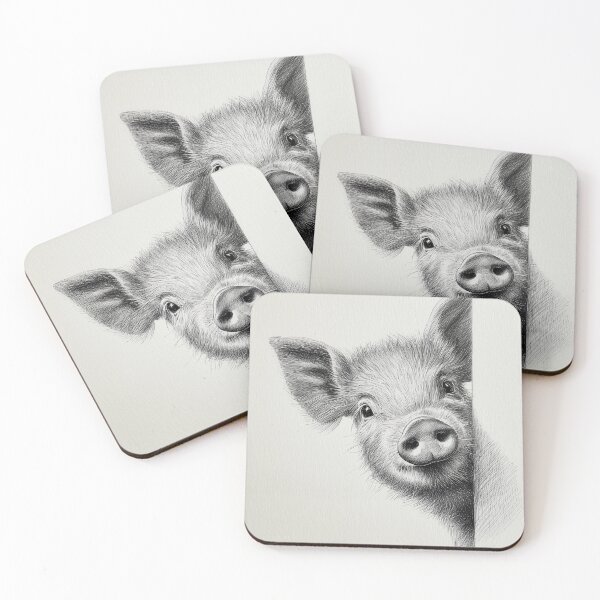 Item preview, Curious Peeking Pig Poster designed and sold by lautir.
