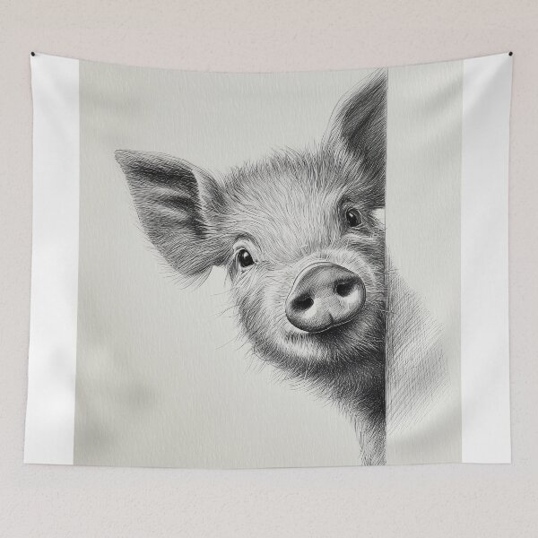 Item preview, Curious Peeking Pig Poster designed and sold by lautir.