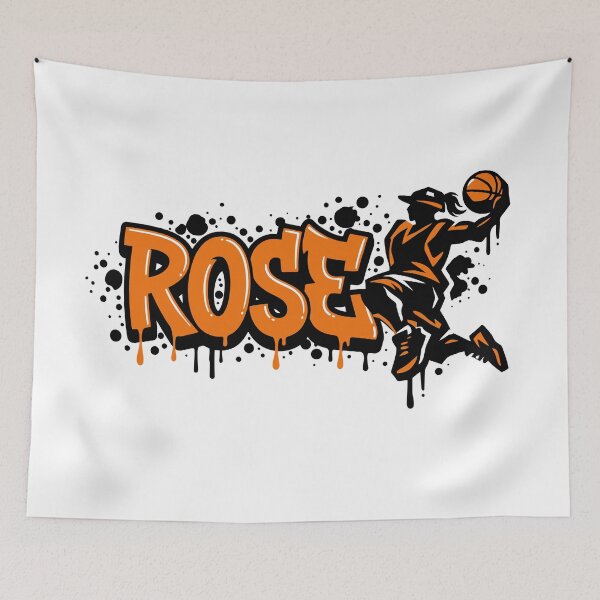 Item preview, Graffitti Drip Basket First Name Rose designed and sold by digital.stickerperso.com.