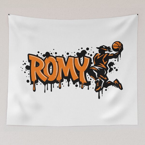 Item preview, Graffitti Drip Basket First Name Romy designed and sold by digital.stickerperso.com.