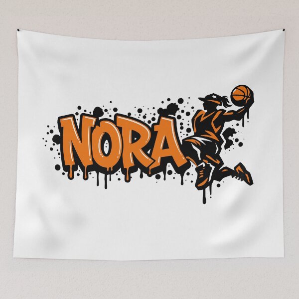 Item preview, Graffitti Drip Basket First Name Nora designed and sold by digital.stickerperso.com.