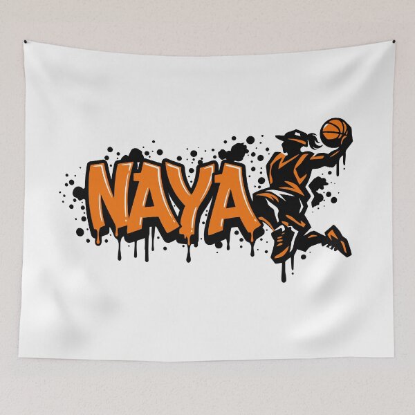 Item preview, Graffitti Drip Basket First Name Naya designed and sold by digital.stickerperso.com.