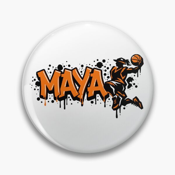 Item preview, Graffiti Drip Painting Basketball First Name Maya designed and sold by digital.stickerperso.com.