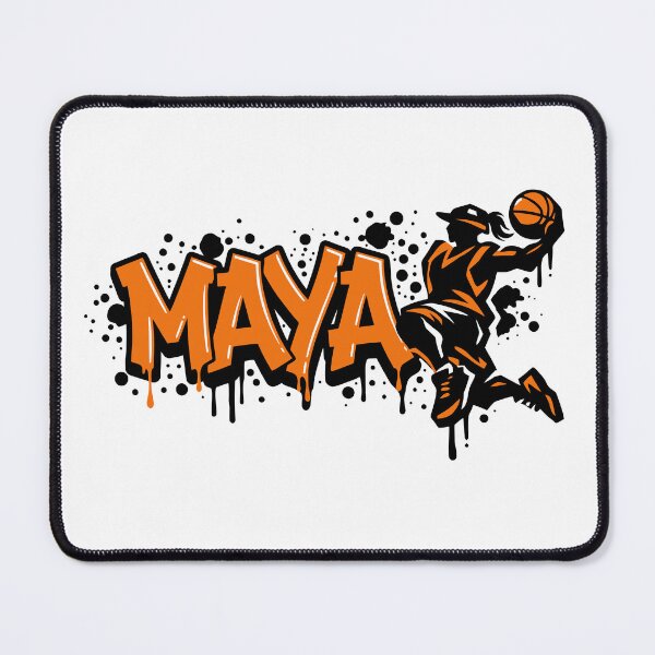 Item preview, Graffiti Drip Painting Basketball First Name Maya designed and sold by digital.stickerperso.com.