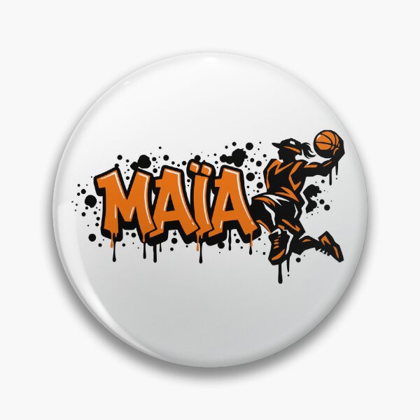 Item preview, Graffiti Drip Painting Basketball First Name Maia designed and sold by digital.stickerperso.com.