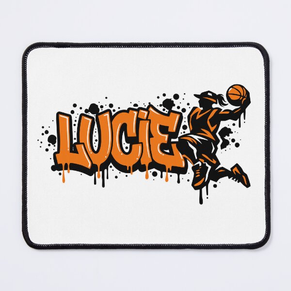Item preview, Graffiti Drip Painting Basketball First Name Lucie designed and sold by digital.stickerperso.com.