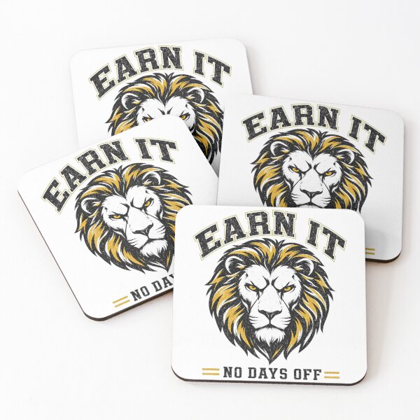 Item preview, Earn It No Days Off Lion Gym Fitness Motivational T-Shirt designed and sold by WornWildCo.
