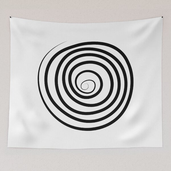 Item preview, Swirl doodle icon. Black and white abstract decorative spiral twirl in retro hand drawn style. Elegant curved line element, isolated on white background. Vector illustration designed and sold by AtonuHaque.