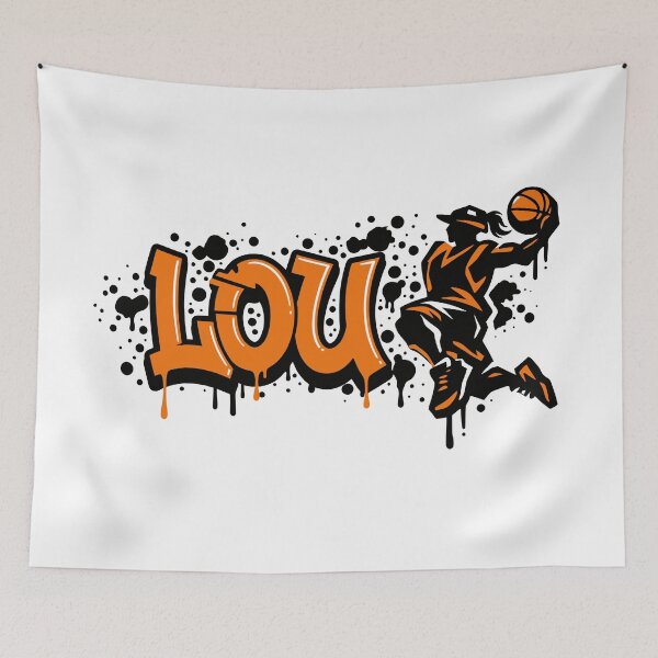 Item preview, Graffiti Drip Painting Basketball Name Lou designed and sold by digital.stickerperso.com.