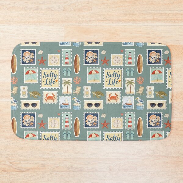 Item preview, Salty Life Vintage Coastal Watercolor Sticker Collage designed and sold by TatyanaArt.