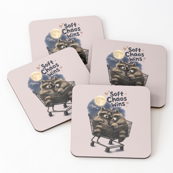 Item preview, Soft Chaos Wins, Cute Raccoon Love Aesthetic Design designed and sold by JagrDesigns.