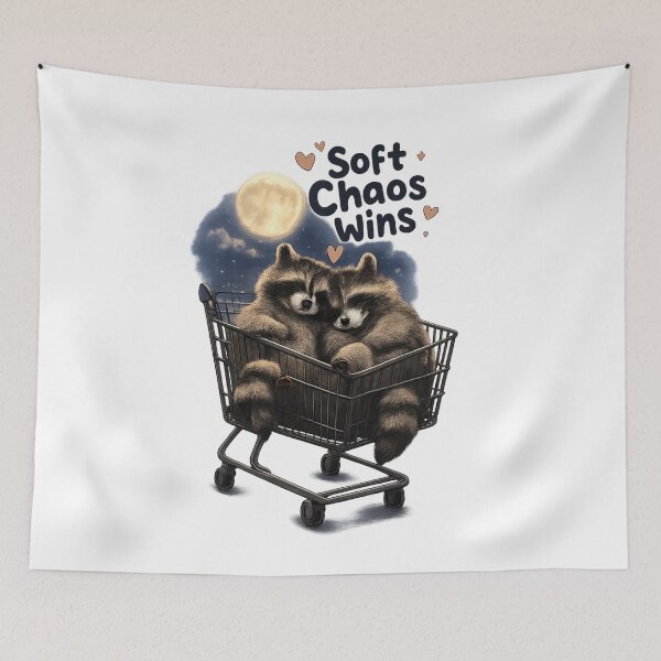 Item preview, Soft Chaos Wins, Cute Raccoon Love Aesthetic Design designed and sold by JagrDesigns.