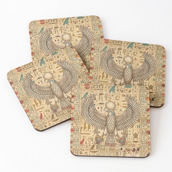 Item preview, Winged God Horus Falcon - Ancient Egyptian Hieroglyphs Papyrus designed and sold by GulfSignature.