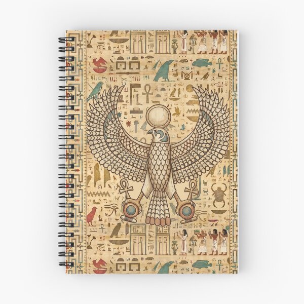 Item preview, Winged God Horus Falcon - Ancient Egyptian Hieroglyphs Papyrus designed and sold by GulfSignature.