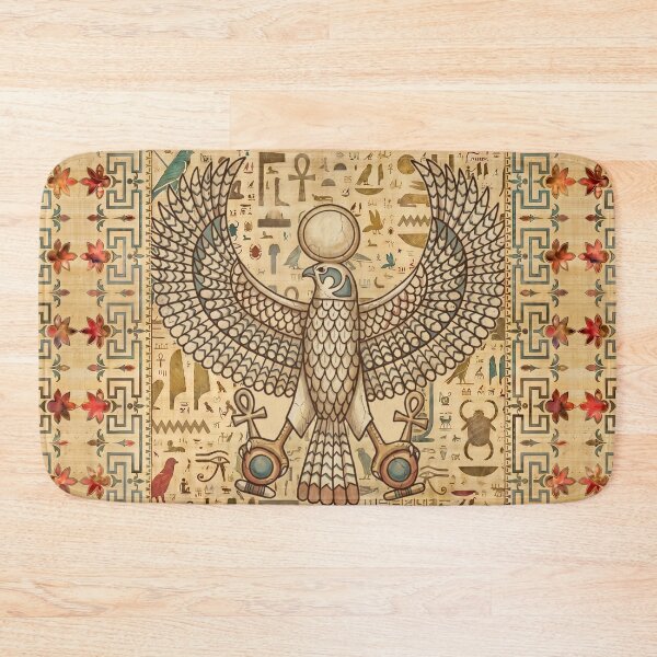 Item preview, Winged God Horus Falcon - Ancient Egyptian Hieroglyphs Papyrus designed and sold by GulfSignature.
