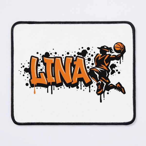 Item preview, Graffitti Drip Basket First Name Lina designed and sold by digital.stickerperso.com.