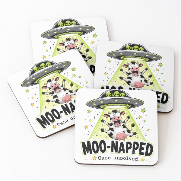Item preview, Funny Alien Cow UFO Moo-Napped Design designed and sold by R-B-Colors.