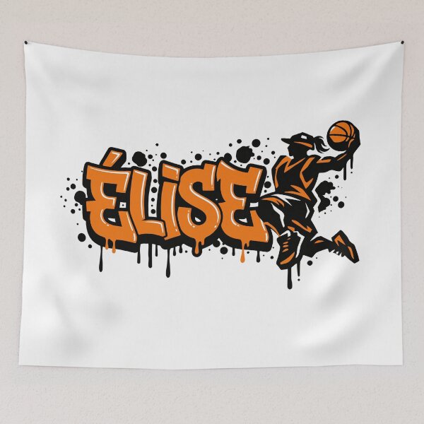 Item preview, Graffiti Drip Painting Basketball First Name Elise designed and sold by digital.stickerperso.com.