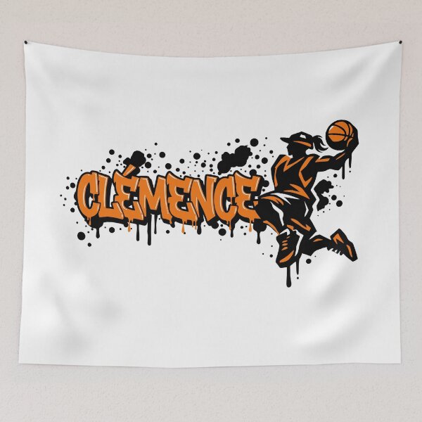 Item preview, Graffiti Drip Painting Basketball First Name Clémence designed and sold by digital.stickerperso.com.