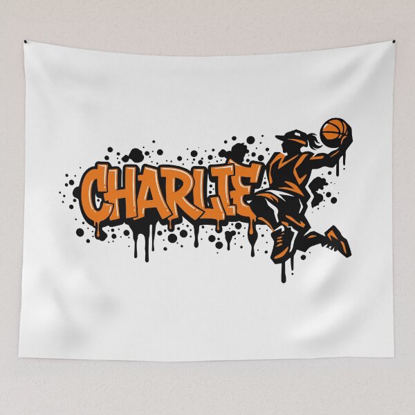 Item preview, Graffitti Drip Basket First Name Charlie designed and sold by digital.stickerperso.com.