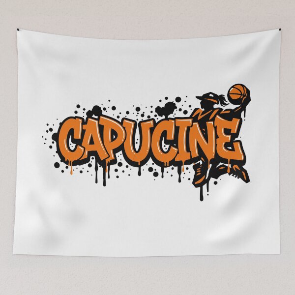 Item preview, Graffiti Drip Painting Basketball First Name Capucine designed and sold by digital.stickerperso.com.