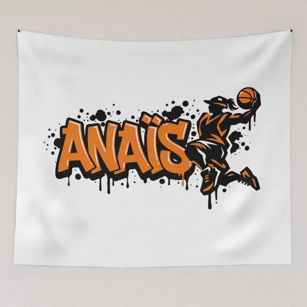 Item preview, Graffiti Drip Painting Basketball First Name Anaïs designed and sold by digital.stickerperso.com.