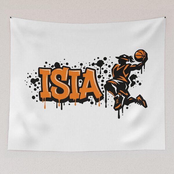 Item preview, Graffitti Drip Basket First Name Isia designed and sold by digital.stickerperso.com.