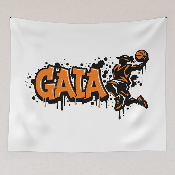 Item preview, Graffitti Drip Basket First Name Gaia designed and sold by digital.stickerperso.com.