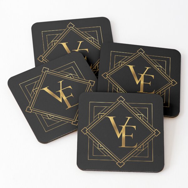 Item preview, Black Gold VE Monogram Geometric Luxury Logo | Elegant Art Deco Initials designed and sold by Ve state official.