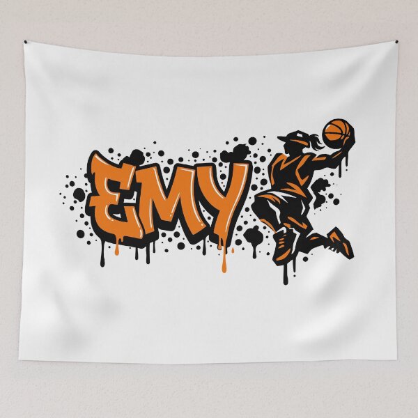 Item preview, Cesta de goteo de grafiti Nombre Emy designed and sold by digital.stickerperso.com.