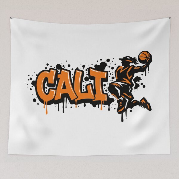 Item preview, Graffiti Drip Painting Basketball First Name Cali designed and sold by digital.stickerperso.com.
