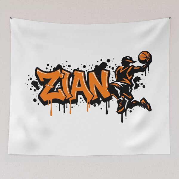 Item preview, Graffitti Drip Basket First Name Zian designed and sold by digital.stickerperso.com.