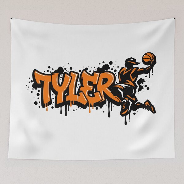 Item preview, Graffitti Drip Basket First Name Tyler designed and sold by digital.stickerperso.com.
