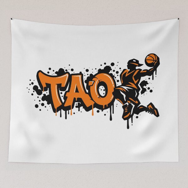 Item preview, Graffitti Drip Basket First Name Tao designed and sold by digital.stickerperso.com.