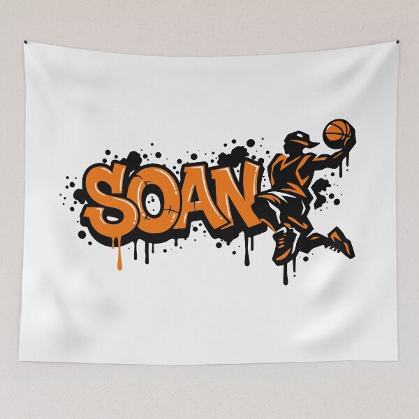 Item preview, Graffiti Drip Basket First Name Soan designed and sold by digital.stickerperso.com.
