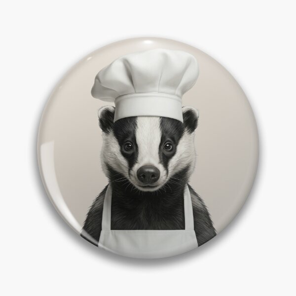 Item preview, Funny European Badger Chef Realistic Animal Cooking Humor Art Print designed and sold by LazyOwlStore.