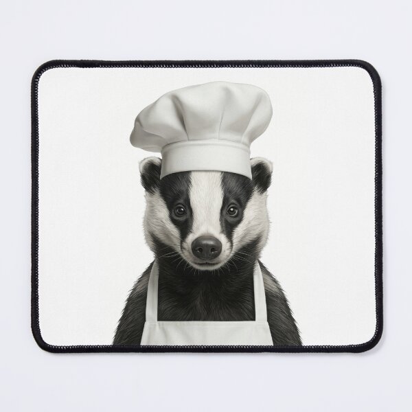 Item preview, Funny European Badger Chef Realistic Animal Cooking Humor Art Print designed and sold by LazyOwlStore.