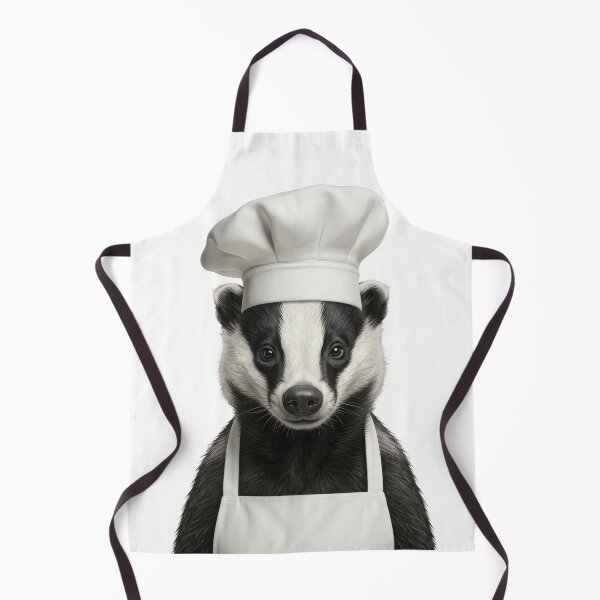 Item preview, Funny European Badger Chef Realistic Animal Cooking Humor Art Print designed and sold by LazyOwlStore.