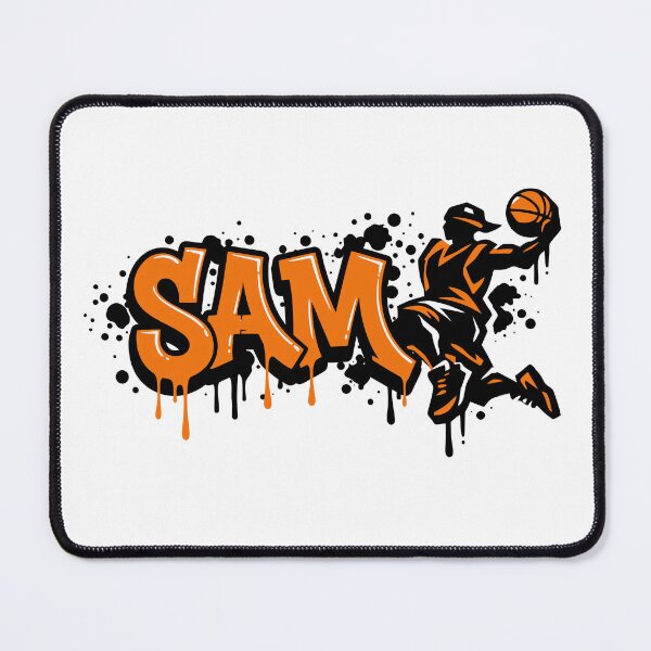 Item preview, Sam Basketball Graffiti Street Art Slam Dunk Design designed and sold by digital.stickerperso.com.