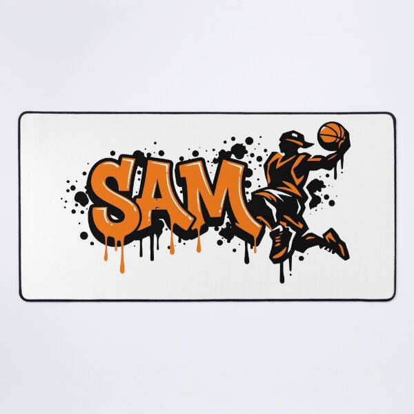 Item preview, Sam Basketball Graffiti Street Art Slam Dunk Design designed and sold by digital.stickerperso.com.