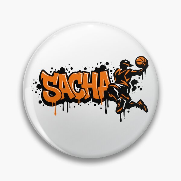 Item preview, Graffiti Drip Basket First Name Sacha designed and sold by digital.stickerperso.com.