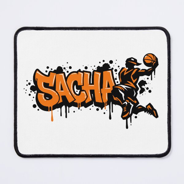 Item preview, Graffiti Drip Basket First Name Sacha designed and sold by digital.stickerperso.com.