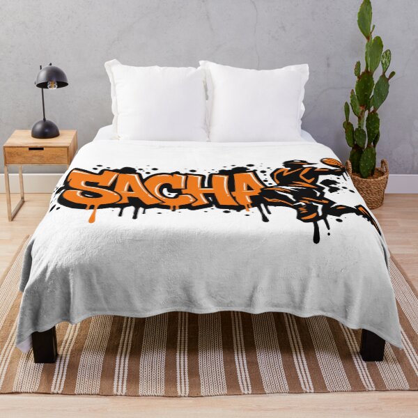 Item preview, Graffiti Drip Basket First Name Sacha designed and sold by digital.stickerperso.com.