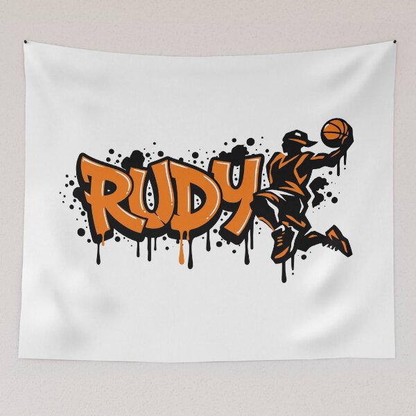 Item preview, Graffiti Drip Basket First Name Rudy designed and sold by digital.stickerperso.com.