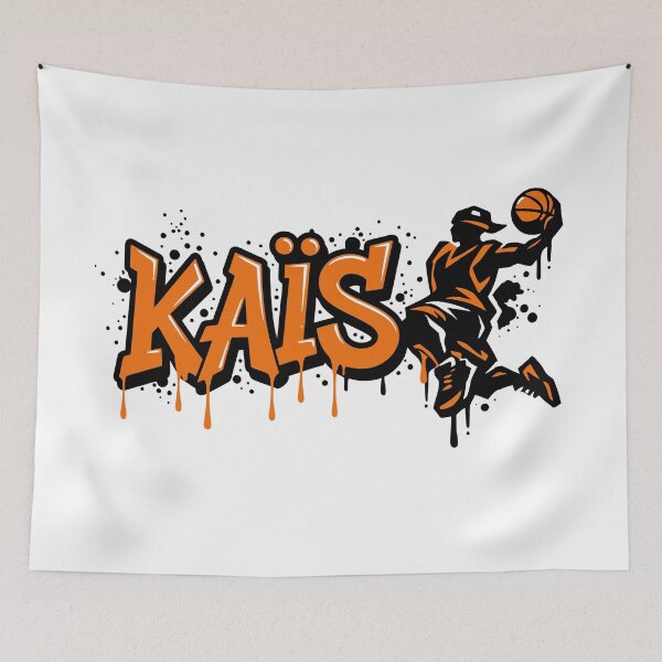 Item preview, Graffiti Drip Basket First name Kaïs designed and sold by digital.stickerperso.com.