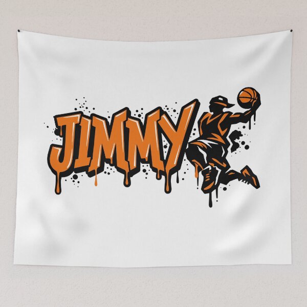 Item preview, Jimmy Basketball Graffiti Street Art Slam Dunk Design designed and sold by digital.stickerperso.com.