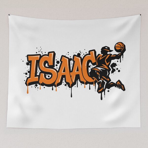 Item preview, Isaac Basketball Graffiti Street Art Slam Dunk Design designed and sold by digital.stickerperso.com.