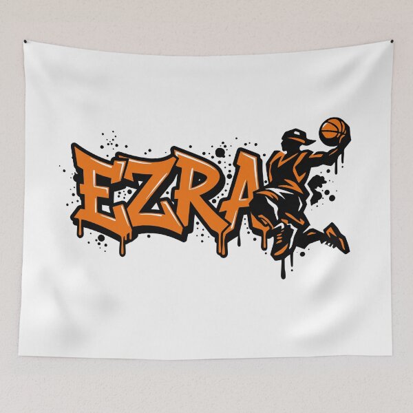 Item preview, Ezra Basketball Graffiti Street Art Slam Dunk Design designed and sold by digital.stickerperso.com.
